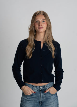 NAVY BOYFRIEND CLASSIC CARDIGAN