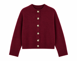 NINA CASHMERE CREWNECK CARDIGAN