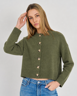 NINA CASHMERE CREWNECK CARDIGAN