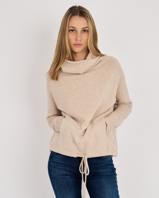 PIPPA CASHMERE CASUAL MOCK PULLOVER