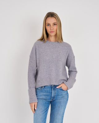 RORY CASHMERE CUFFED SLEEVE CREW