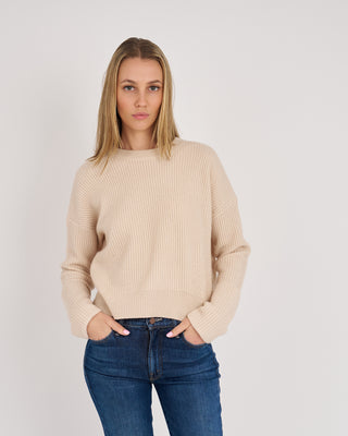 RORY CASHMERE CUFFED SLEEVE CREW