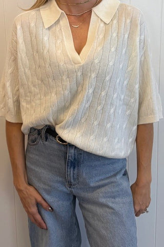 ROSIE SHORT SLEEVE CABLE POLO