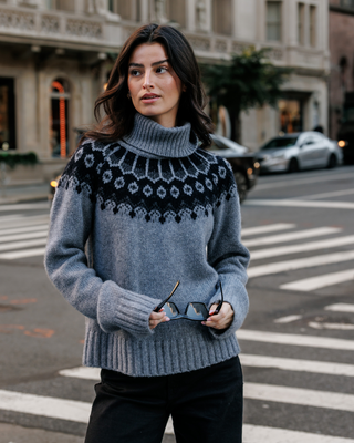 RILEY INTARSIA TURTLENECK