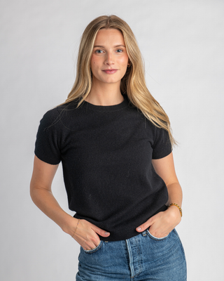 GRAY S/S CASHMERE TEE