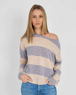 SHEA CASHMERE SLOUCHY STRIPE CREW