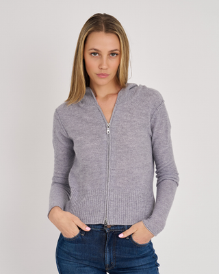 ELIZA CASHMERE SHORT ZIP UP HOODIE