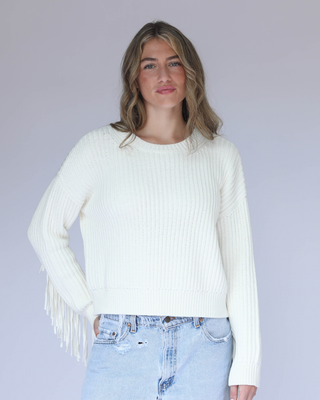 CARLY FRINGE SLEEVE CREW
