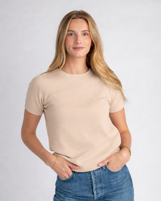 GRAY S/S CASHMERE TEE