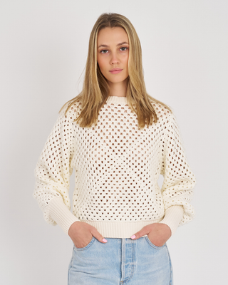 COLETTE COTTON CROCHET CREW